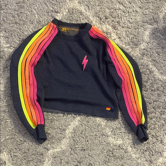 Aviator Nation Other - Aviator Nation Navy Sweatshirt with Neon Stripes